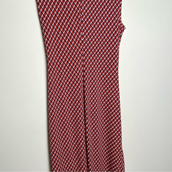 Banana Republic Factory Red Print Twist Faux Wrap Dress Women's Size M - Picture 12 of 14